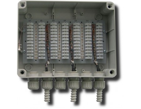Барьер-КР84 (84 цепи) Коробка распределительная с гермовводами и колодками для разделки объектовых кабелей
