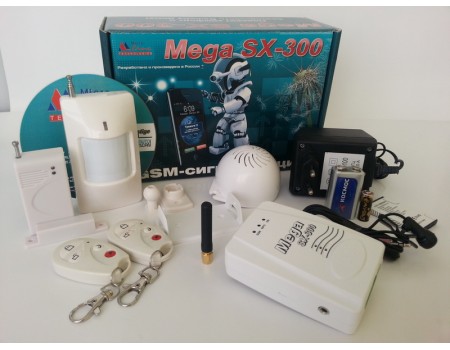 Mega SX-300 RADIO Контрольная панель с GSM коммуникатором, комплект