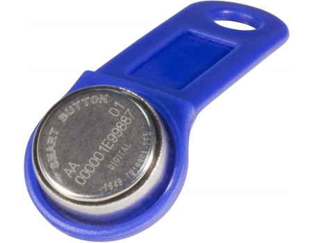 DS 1990А-F5 (синий) Ключ электронный Touch Memory с держателем