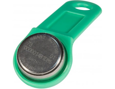 DS 1990А-F5 (зеленый) Ключ электронный Touch Memory с держателем