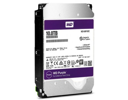 HDD 10000 GB (10 TB) SATA-III Purple (WD100PURZ) Жесткий диск (HDD) для видеонаблюдения