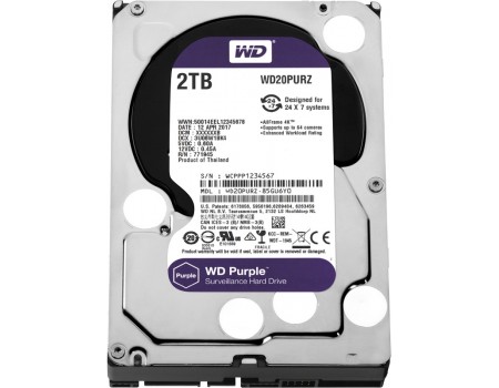 HDD 2000 GB (2 TB) SATA-III Purple (WD20PURZ) Жесткий диск (HDD) для видеонаблюдения