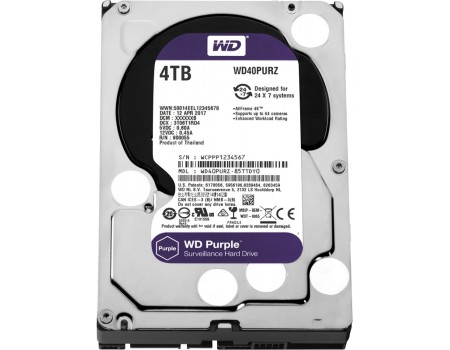 HDD 4000 GB (4 TB) SATA-III Purple (WD40PURZ) Жесткий диск (HDD) для видеонаблюдения